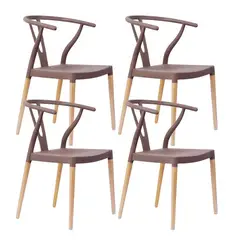 PANDALINO - Set 4 sillas de comedor Wishbone Café
