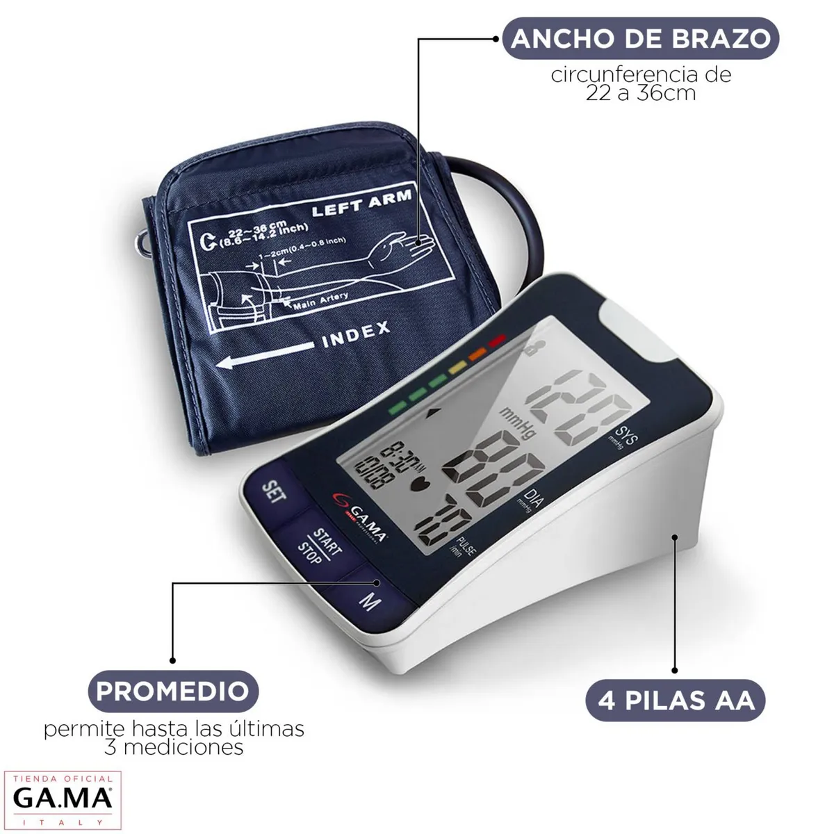 GAMA - Tensiometro Digital De Brazo Gama Bp-1307 Detecta Aritmias