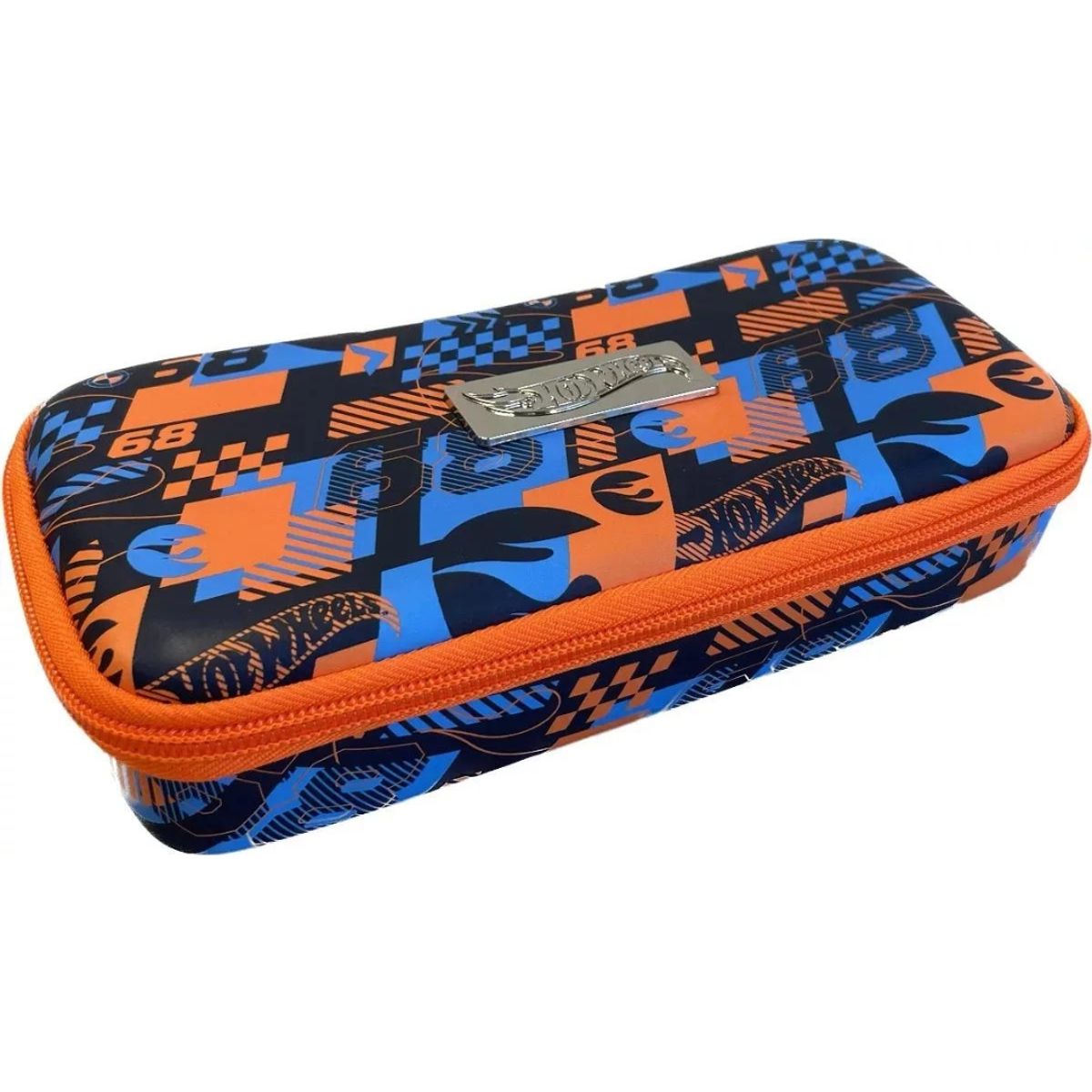 INTEK GAMES - Estuche Escolar HotWheels EVA Naranja y Azul