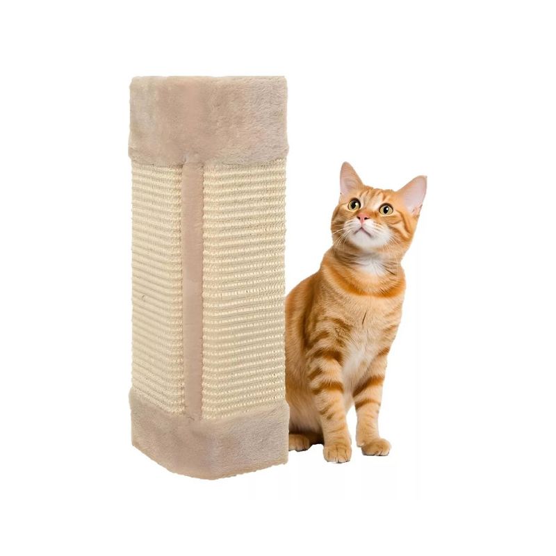 GENERICO - Rascador Esquinero Pared Para Gato Sillón Más Catnip Beige