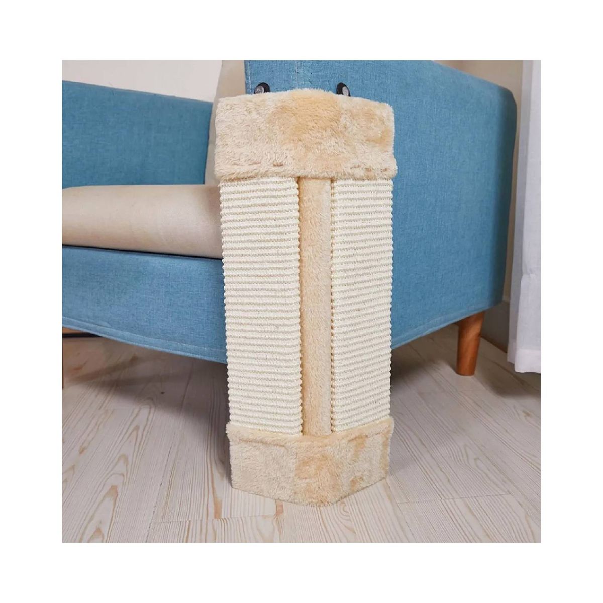 GENERICO - Rascador Esquinero Pared Para Gato Sillón Más Catnip Beige