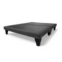 Base de Cama Europea 2 Plazas Dividida Felpa Negro