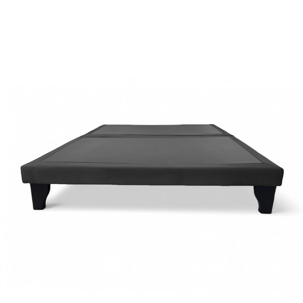 GENERICO - Base de Cama Europea 2 Plazas Dividida Felpa Negro