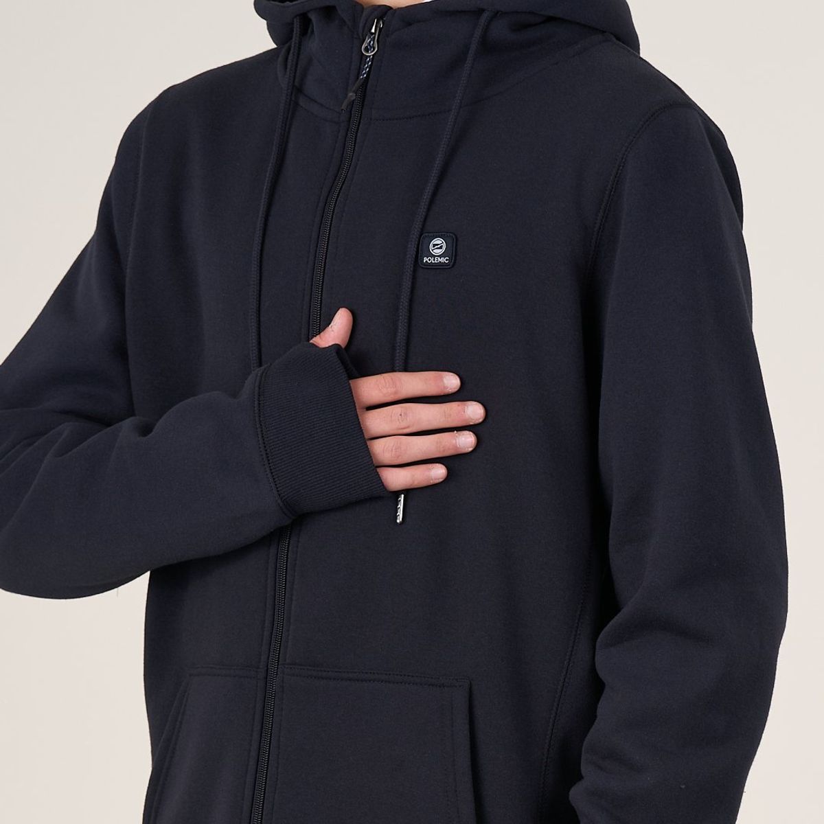 POLEMIC - POLERON ESCOLAR FRANELA FULL CIERRE Y GORRO 12 aXL Polemic