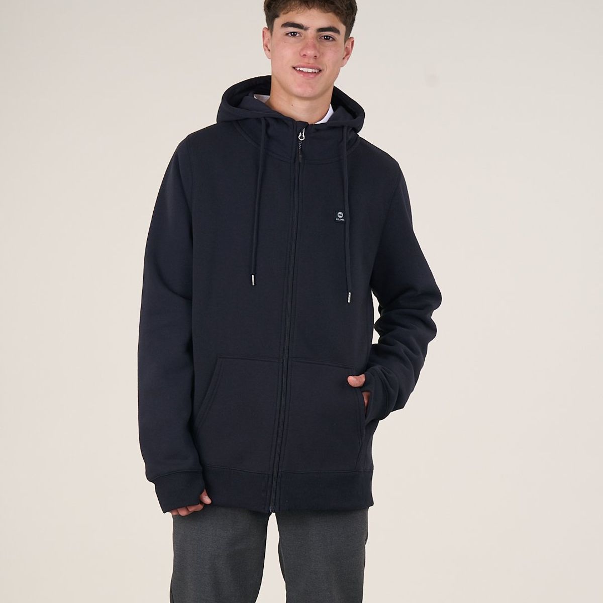 POLEMIC - POLERON ESCOLAR FRANELA FULL CIERRE Y GORRO 12 aXL Polemic