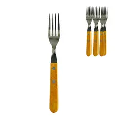 GENERICO - Tenedores De Acero Inoxidable Y Madera Set 6