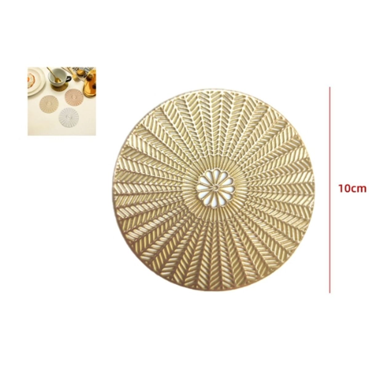 GENERICO - Posa Vasos Plastico Diseño Circular 10CM 12 Unidades