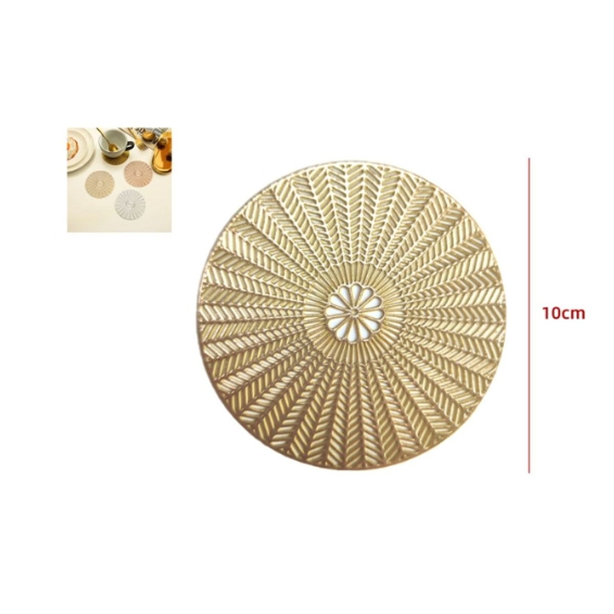 GENERICO - Posa Vasos Plastico Diseño Circular 10CM 12 Unidades