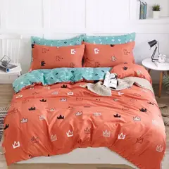 GENERICO - CUBRECAMA QUILT DE VERANO 1.5 PLAZA DISEÑO NARANJA DE CORONITAS