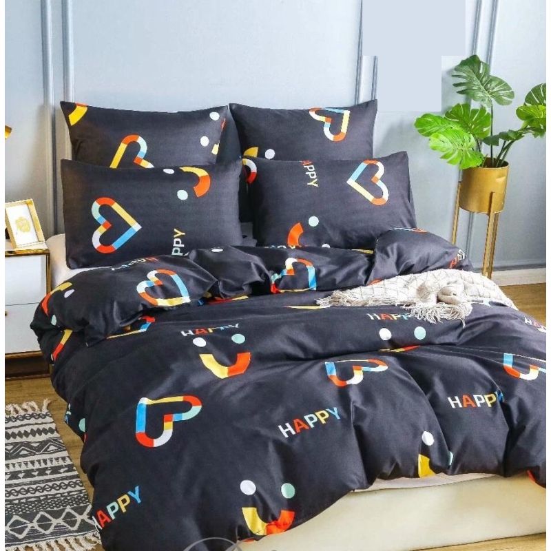 GENERICO - CUBRECAMA QUILT DE VERANO 1.5 PLAZA AZUL CORAZON MULTICOLOR