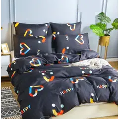 GENERICO - CUBRECAMA QUILT DE VERANO 1.5 PLAZA AZUL CORAZON MULTICOLOR