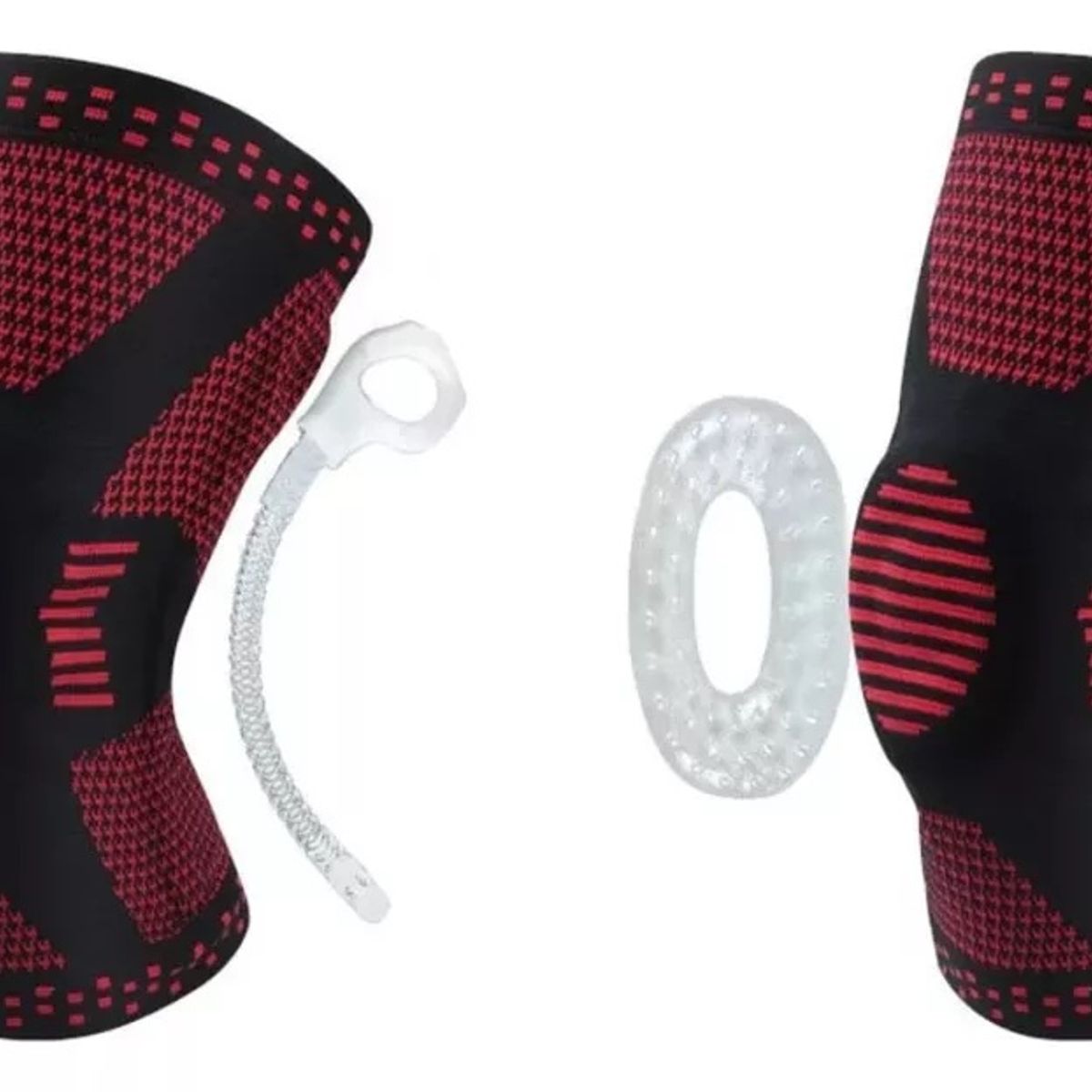 RECOVERY - PACK RODILLERA DEPORTIVA SOPORTE LATERAL Y FRONTAL-PÁDEL- GYM - ROJO S