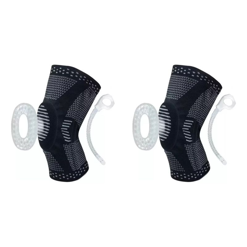 RECOVERY - PACK RODILLERA DEPORTIVA SOPORTE LATERAL Y FRONTAL-PÁDEL- GYM - GRIS M