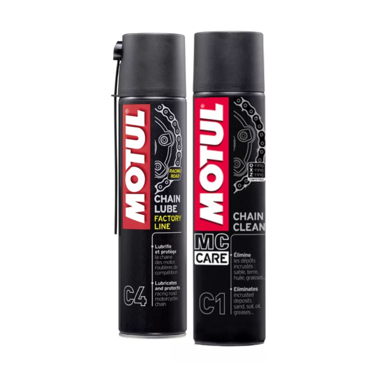 MOTUL - Pack Desengrasante C1  Lubricante C4 Para Cadenas Motul