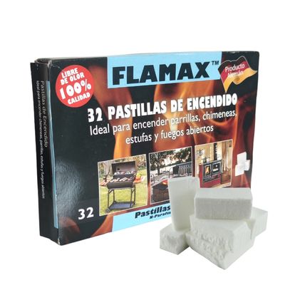 Flamax Caja 32 Pastillas Iniciador De Fuego Quincho Parrilla
