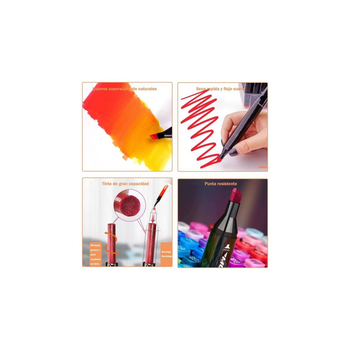 GENERICO - 120 Colores Plumones Doble Punta Pincel para Principiantes