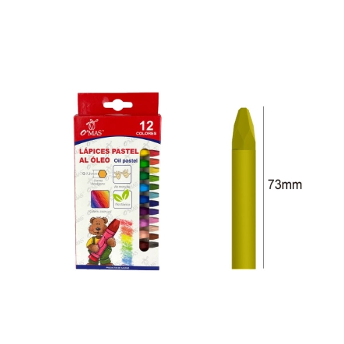 GENERICO - Crayones De Oleo 12 Colores 73MM