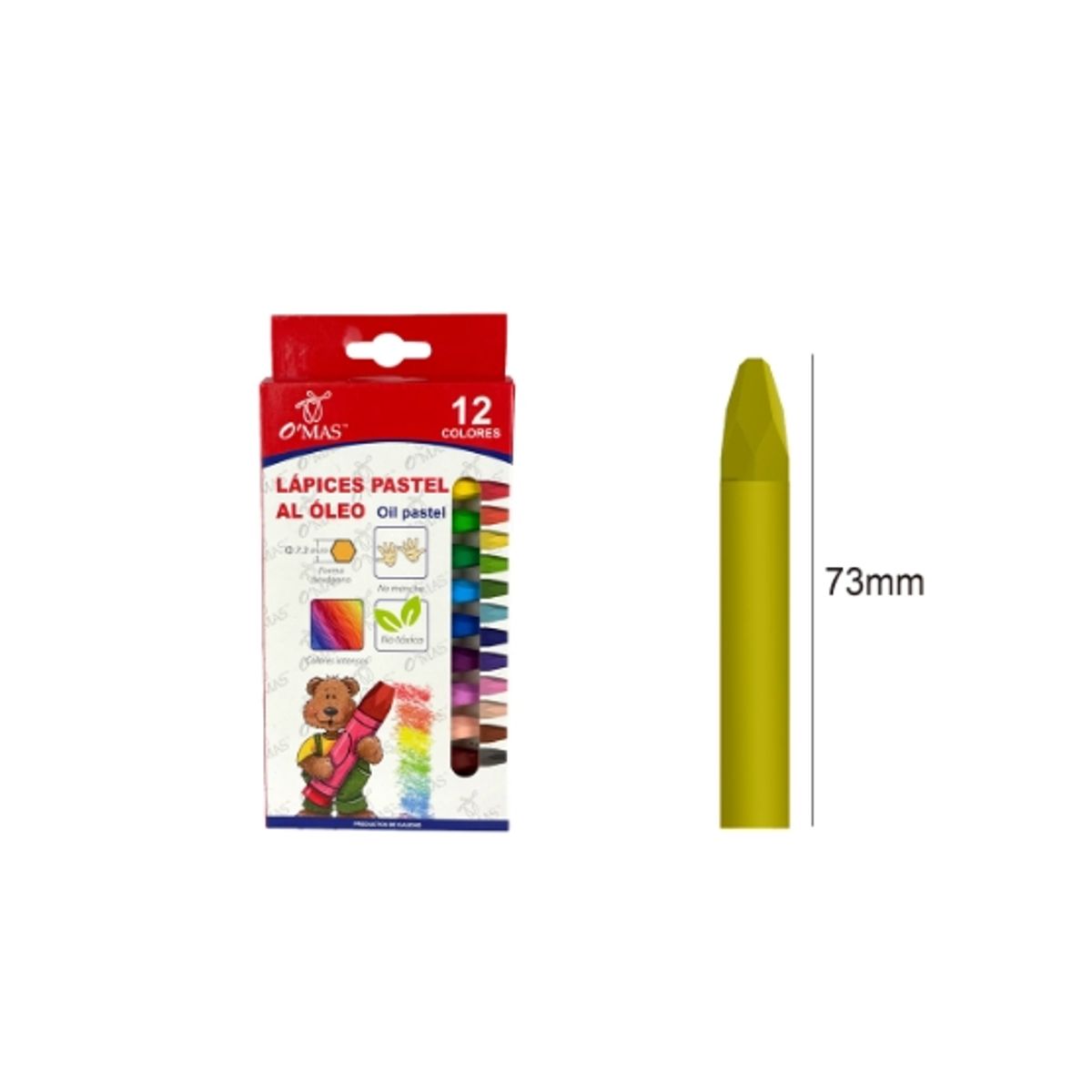 GENERICO - Crayones De Oleo 12 Colores 73MM