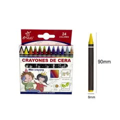 GENERICO - Crayones De Cera 24 Colores 90X8MM