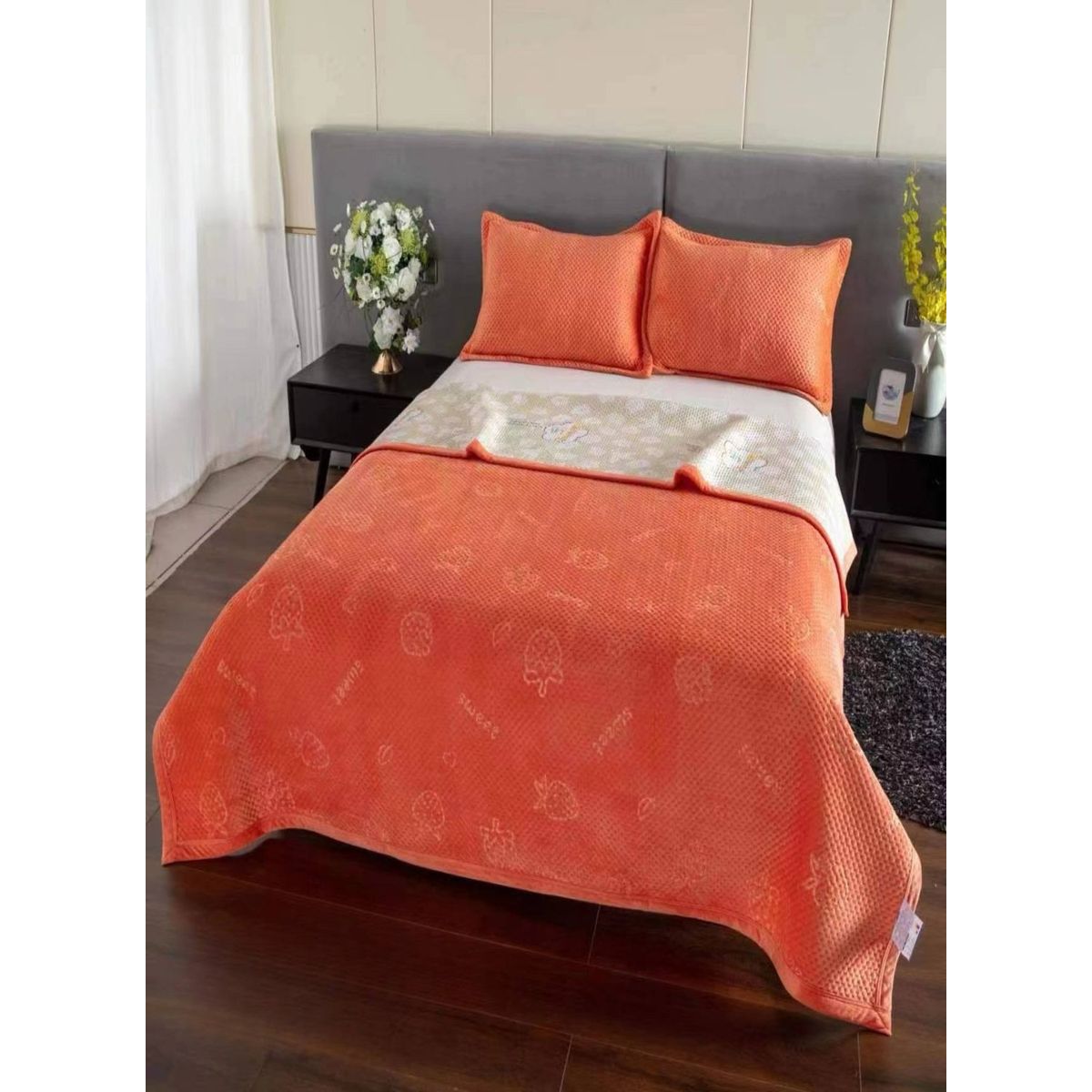 GENERICO - CUBRECAMA QUILT CON TELA PLUSH VERANO - INVIERNO