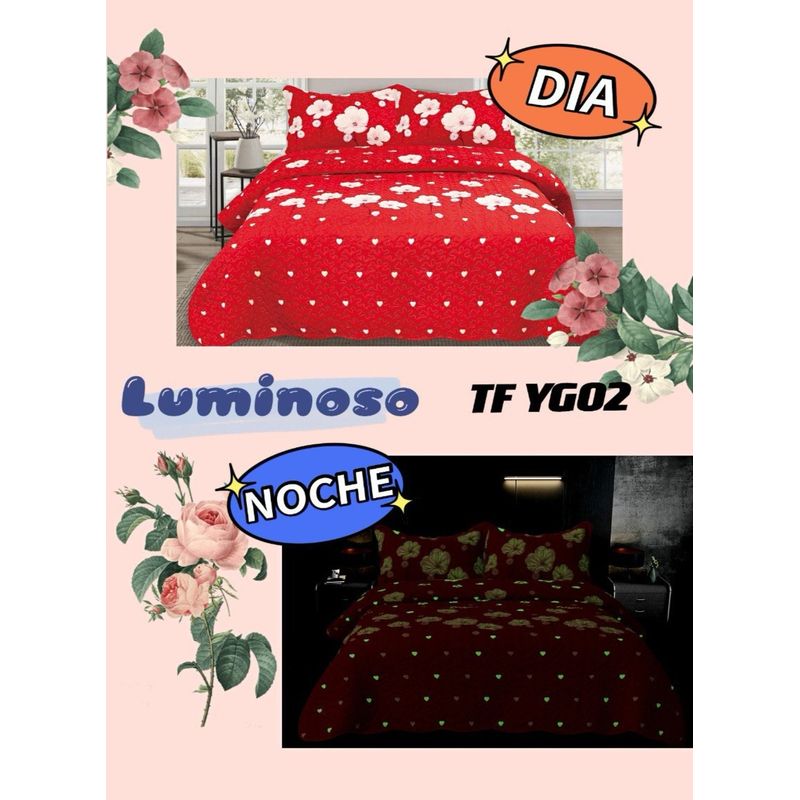 GENERICO - CUBRECAMA LUMINOSO TIPO QUILT DE VERANO