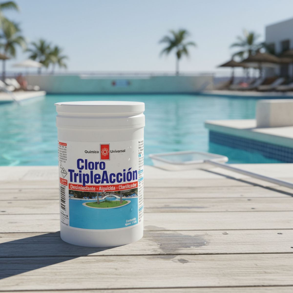 QUIMICA UNIVERSAL - Kit Piscina Cloro Triple Acción 5 Kg Química Universal