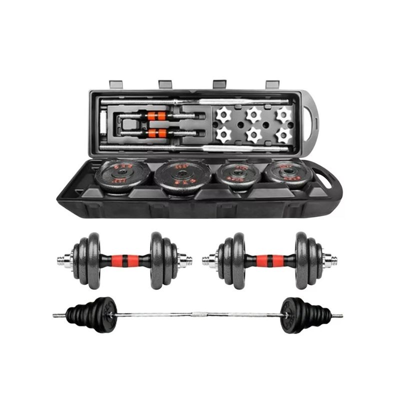 GENERICO - Set De Pesas Kit De Pesas Mancuernas 50 Kg + Barra + Maleta