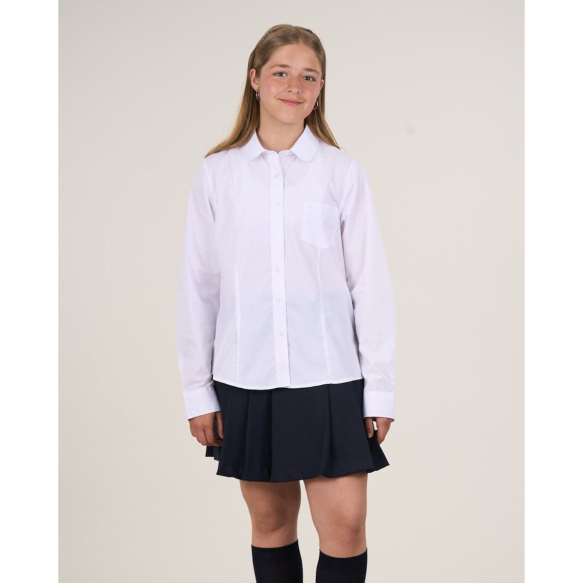 POLEMIC - Blusa escolar entallada Colegio T12 a XL POLEMIC