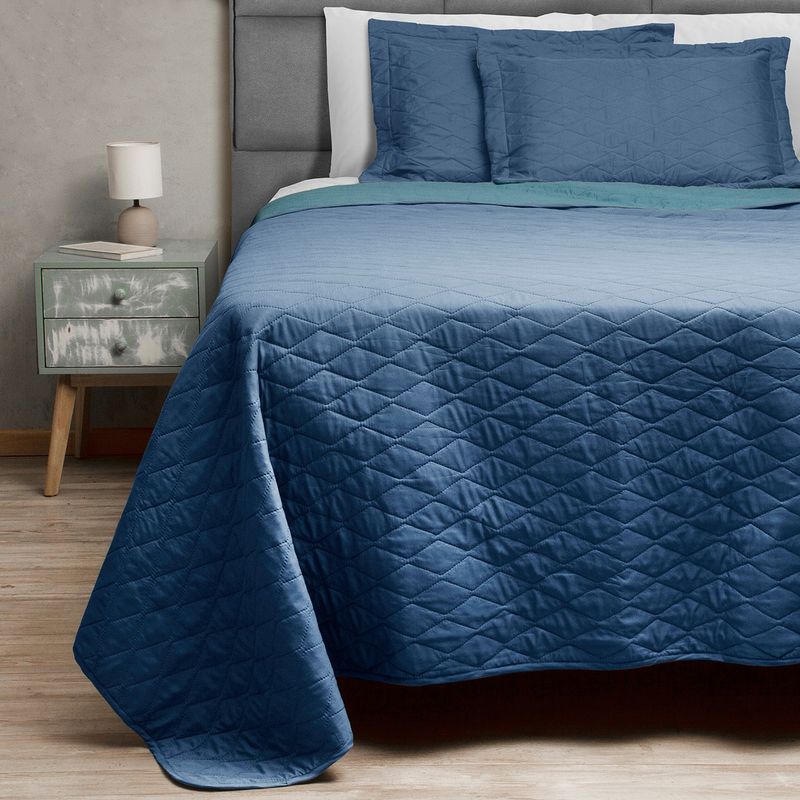 MASEL - Quilt Bicolor Masel 2 pl 220x 250 azul - Petroleo