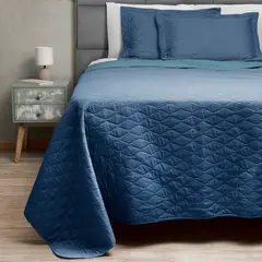 MASEL - Quilt Bicolor 2 pl 220x 250 azul - Petroleo
