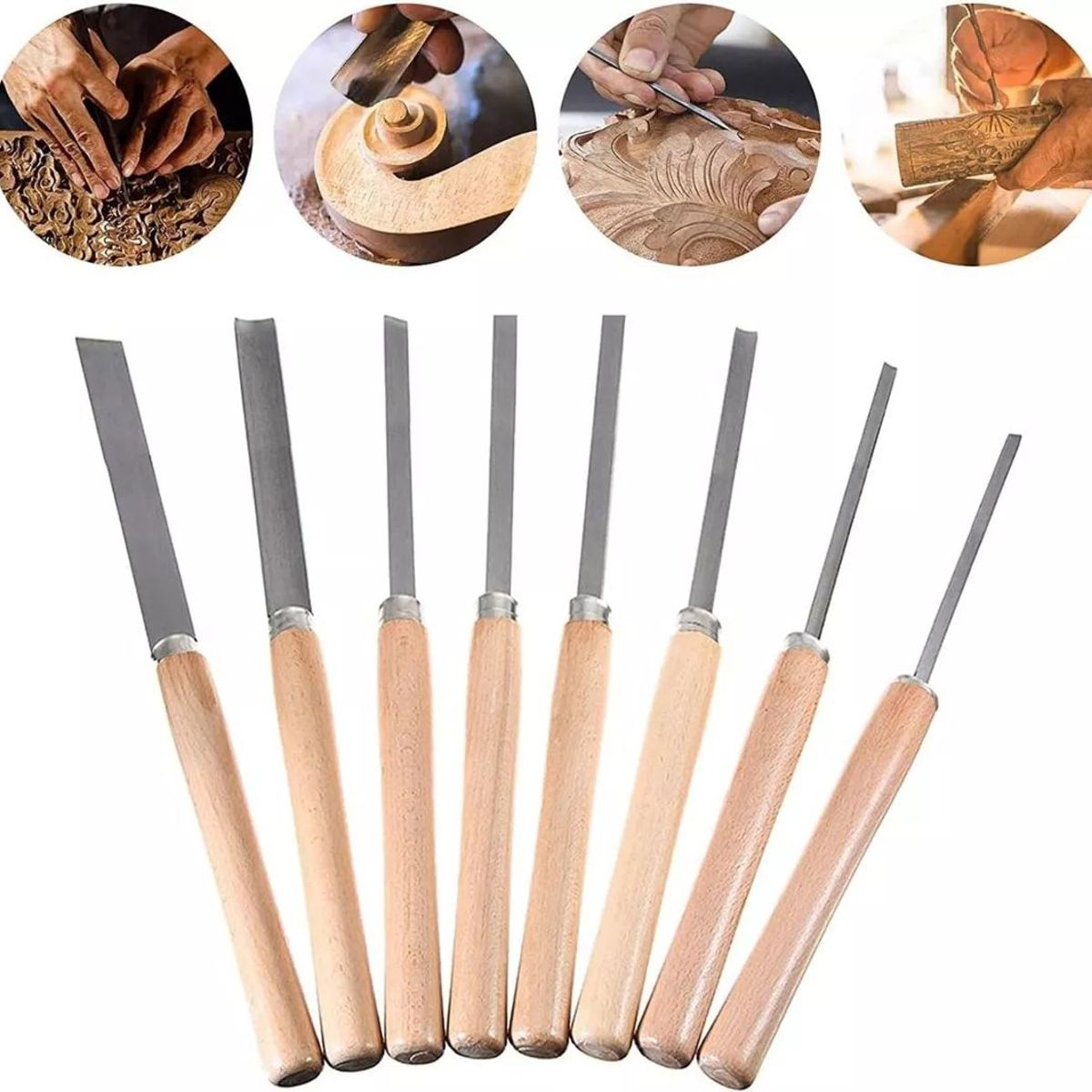 KUANGYE - Set De Gubias Grandes Para Torno Madera