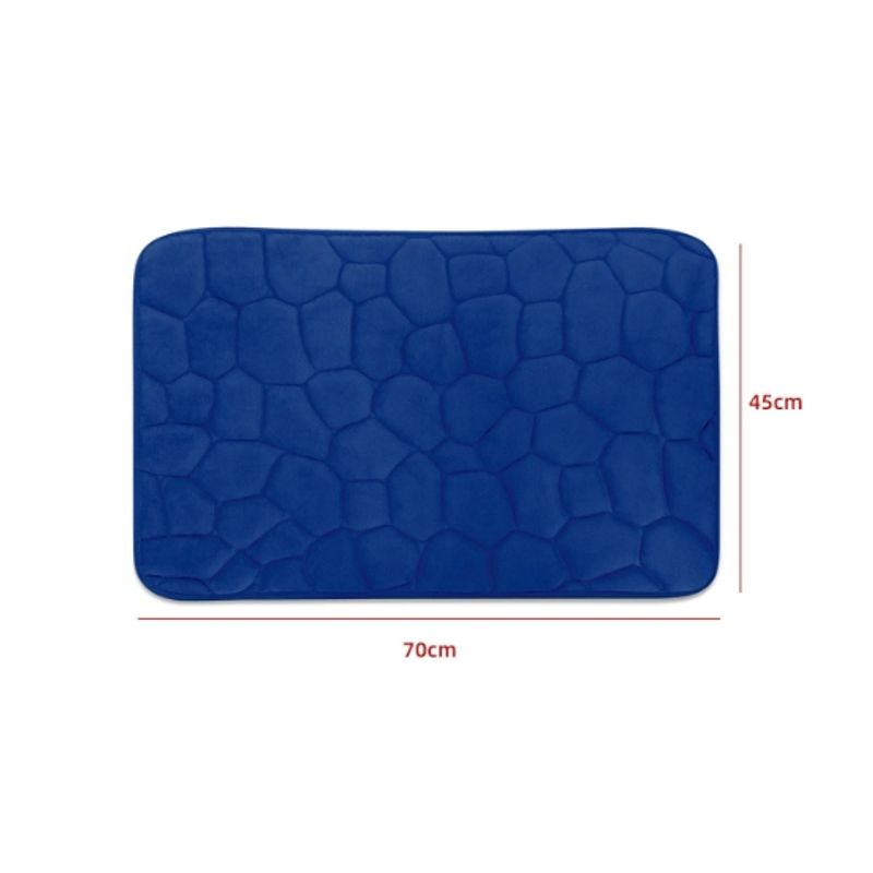 GENERICO - Alfombra De Baño Diseño Piedra Color Azul 45X70CM