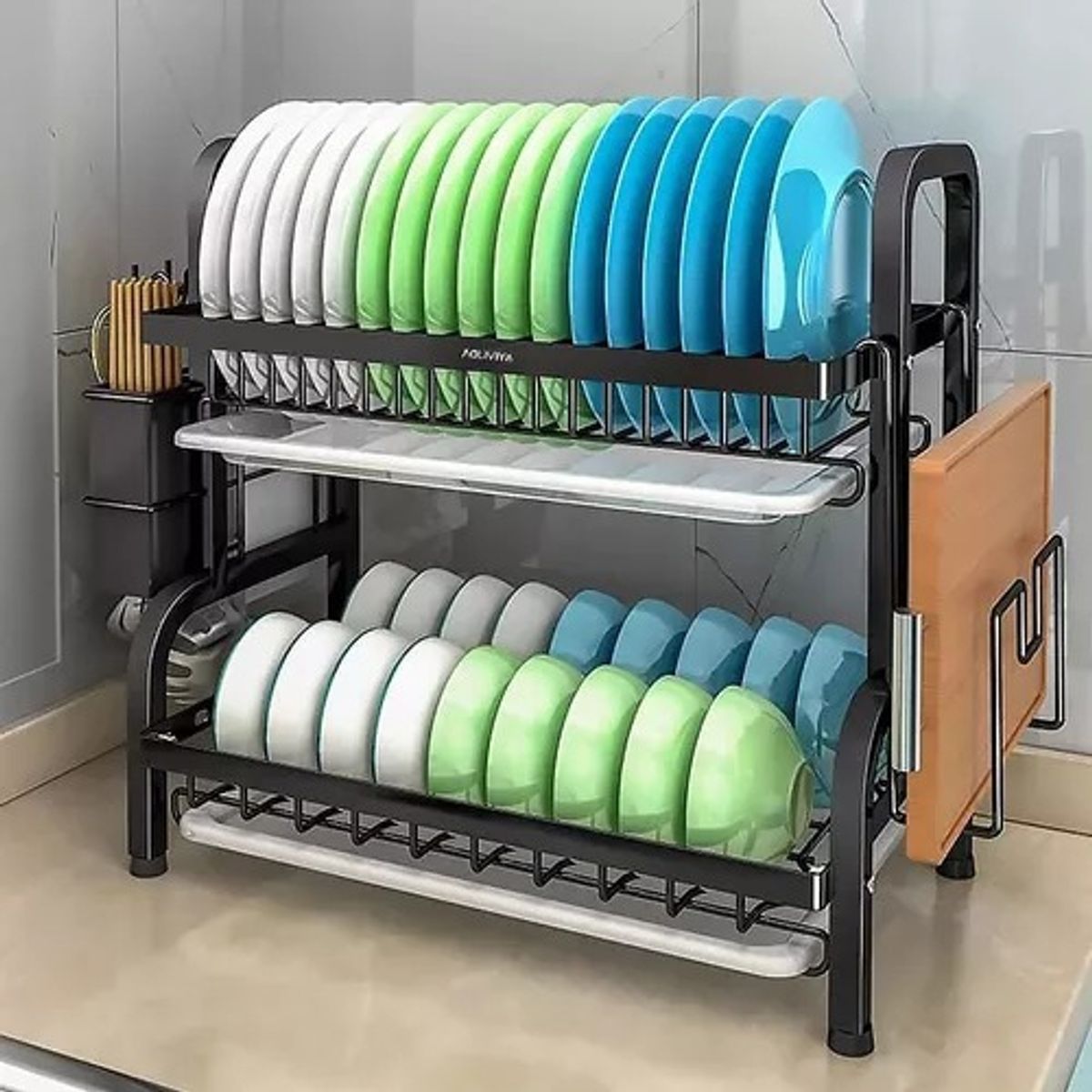 GENERICO - Rack Organizador Escurridor De Platos 2 Niveles Metal…