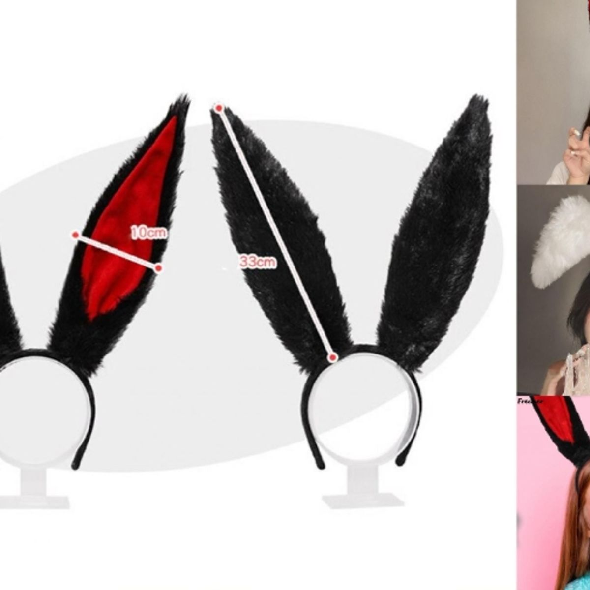 GENERICO - Diademas Con Orejas De Conejo Color Blanco