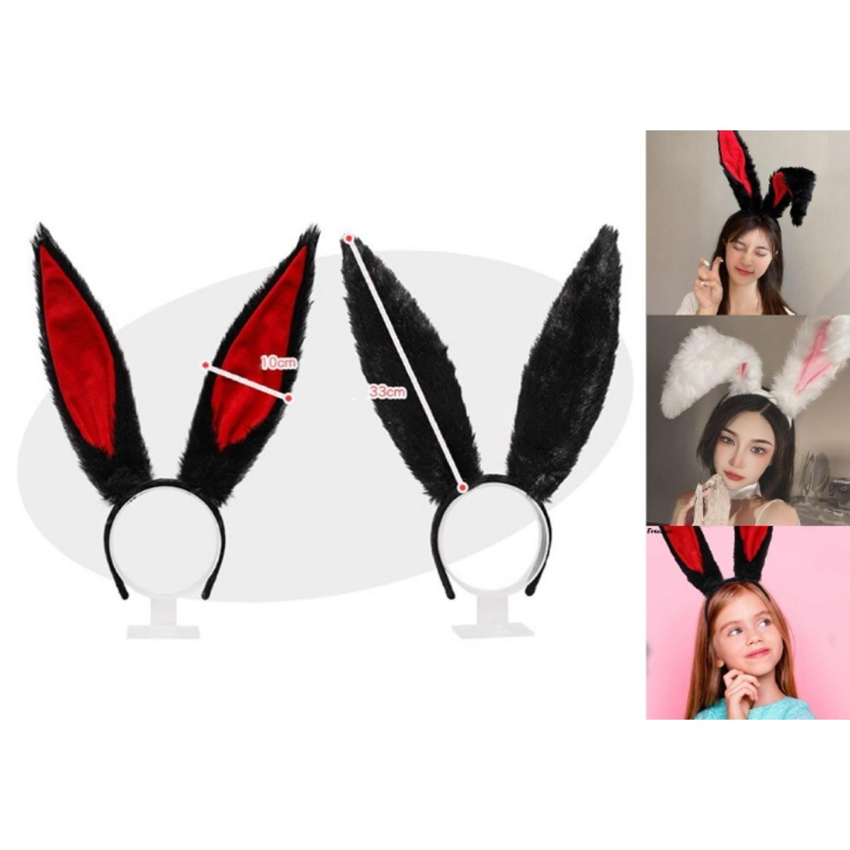 GENERICO - Diademas Con Orejas De Conejo Color Blanco