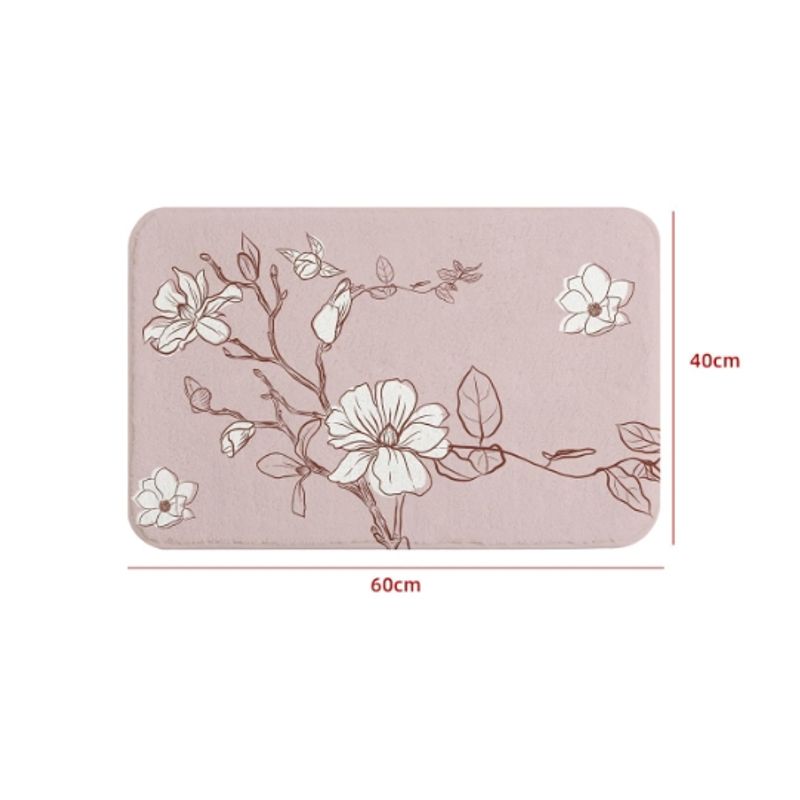 GENERICO - Alfombra De Baño Diseño Flor De Durazno 40X60CM