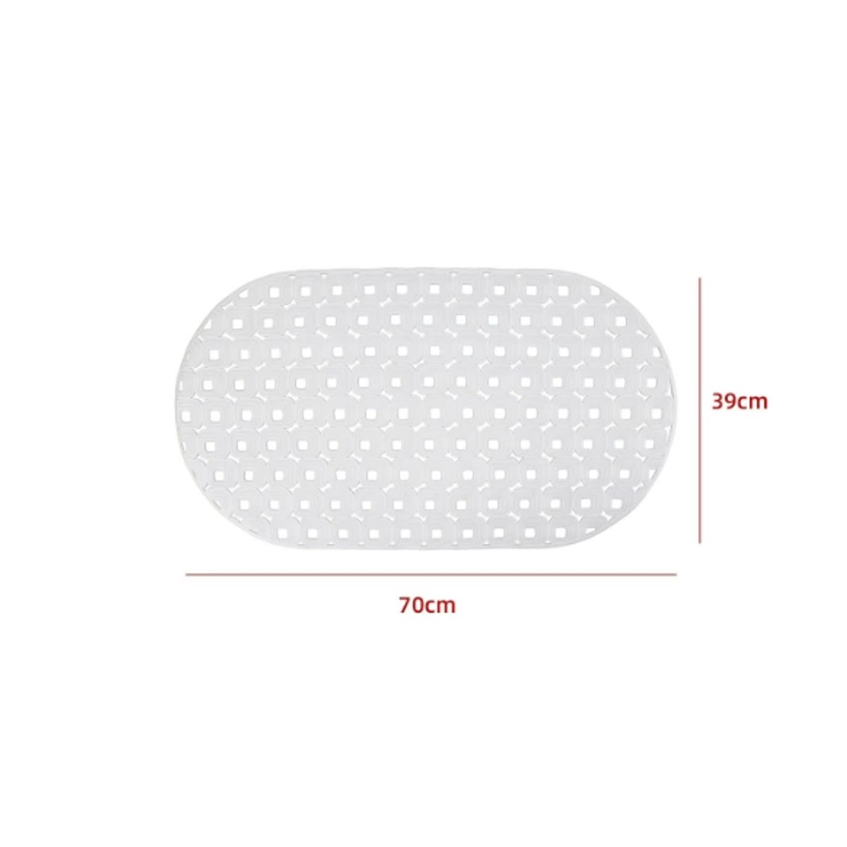 GENERICO - Alfombra Antideslizante De Ducha Blanco 70X39CM