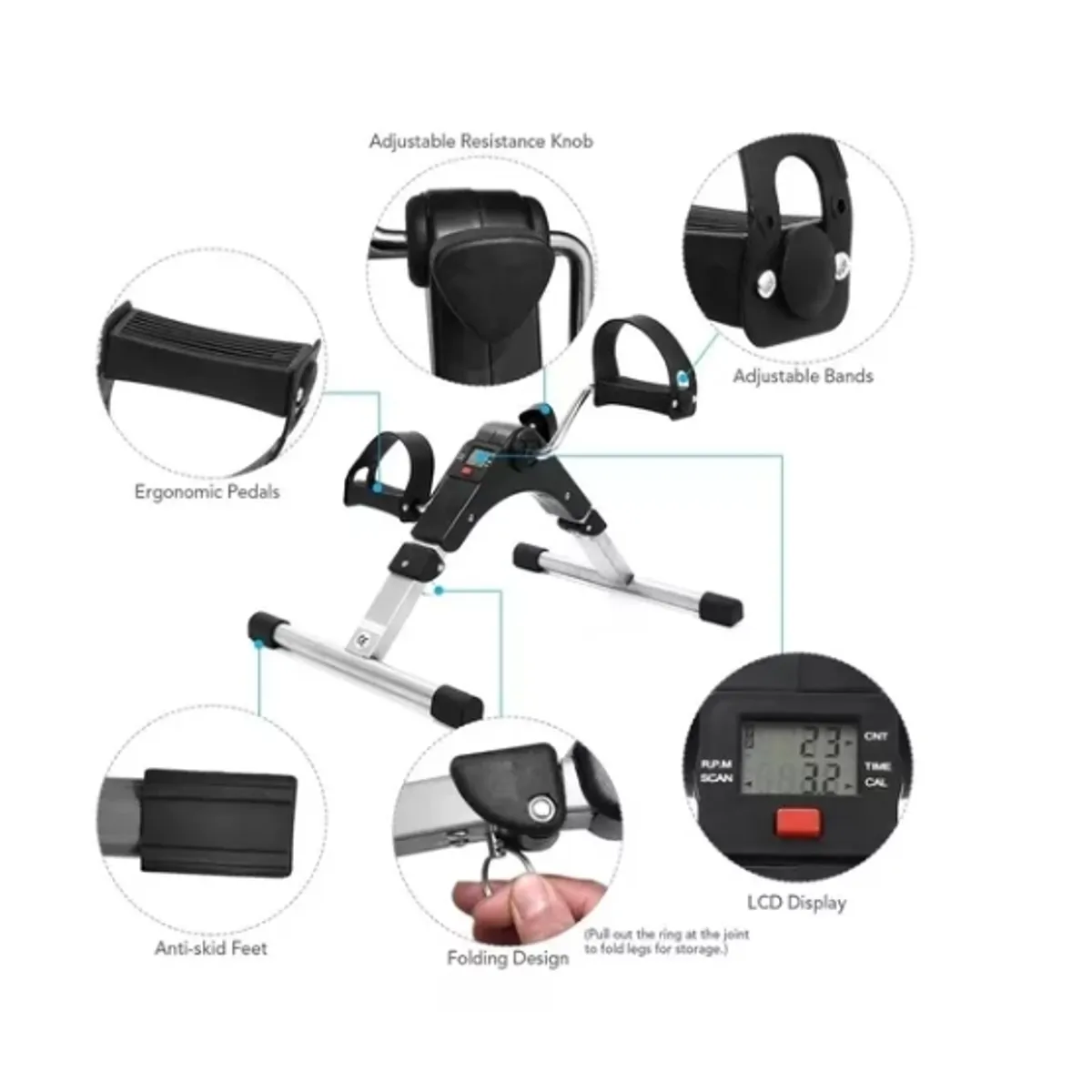 ESHOPANGIE - Pedalera Ejercitador De Manos Y Pies Con Monitor Plegable