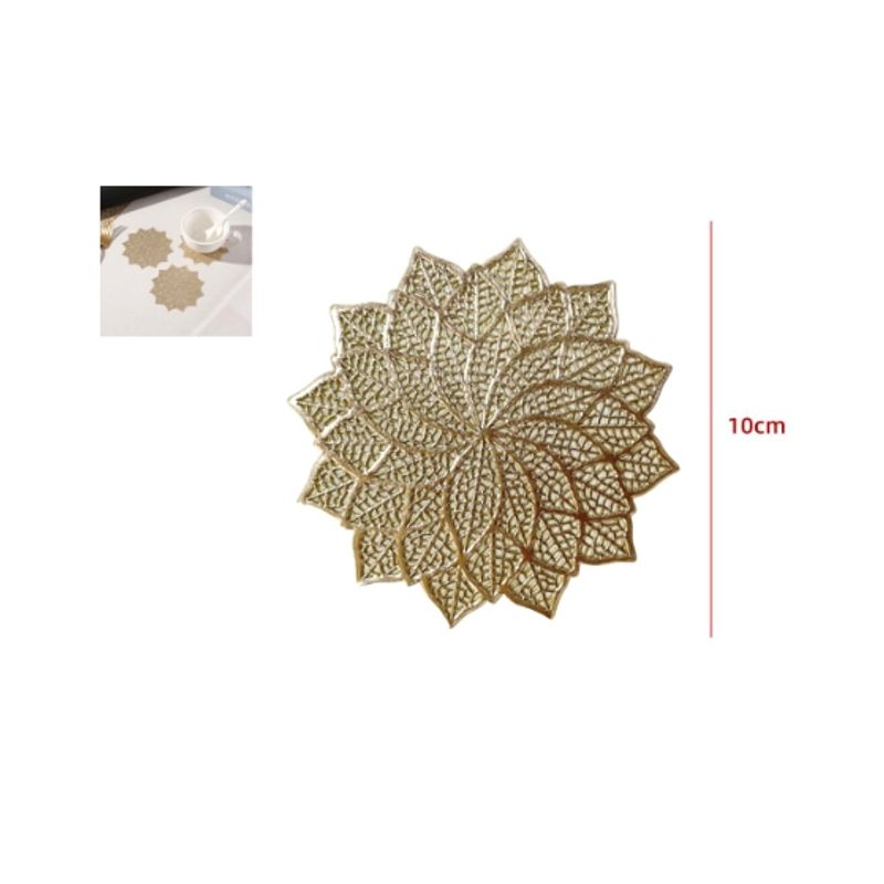 GENERICO - Posa Vasos Plastico Diseño Flor 10CM 12 Unidades