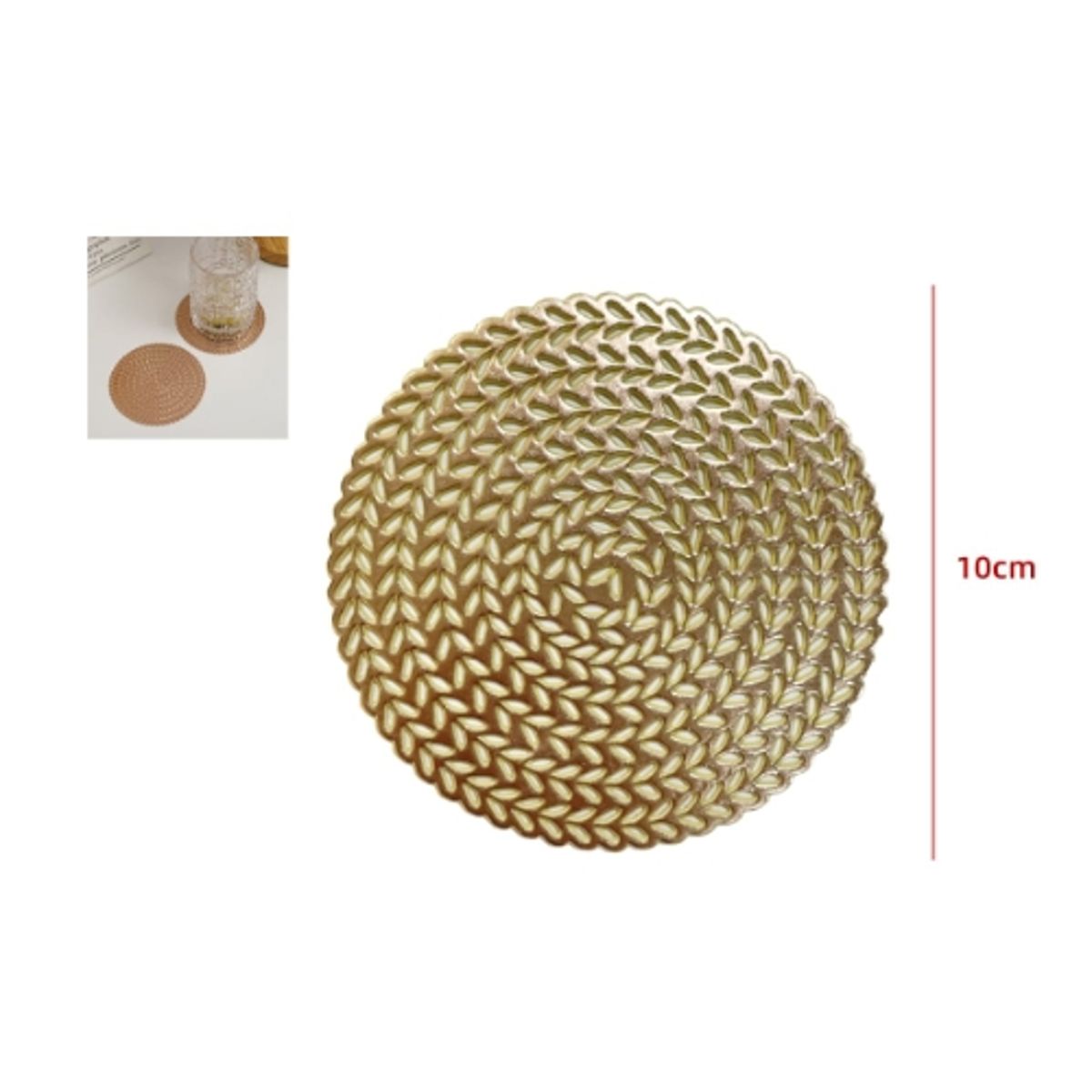 GENERICO - Posa Vasos Plastico Redondo Con Diseño 10CM 12 Unidades