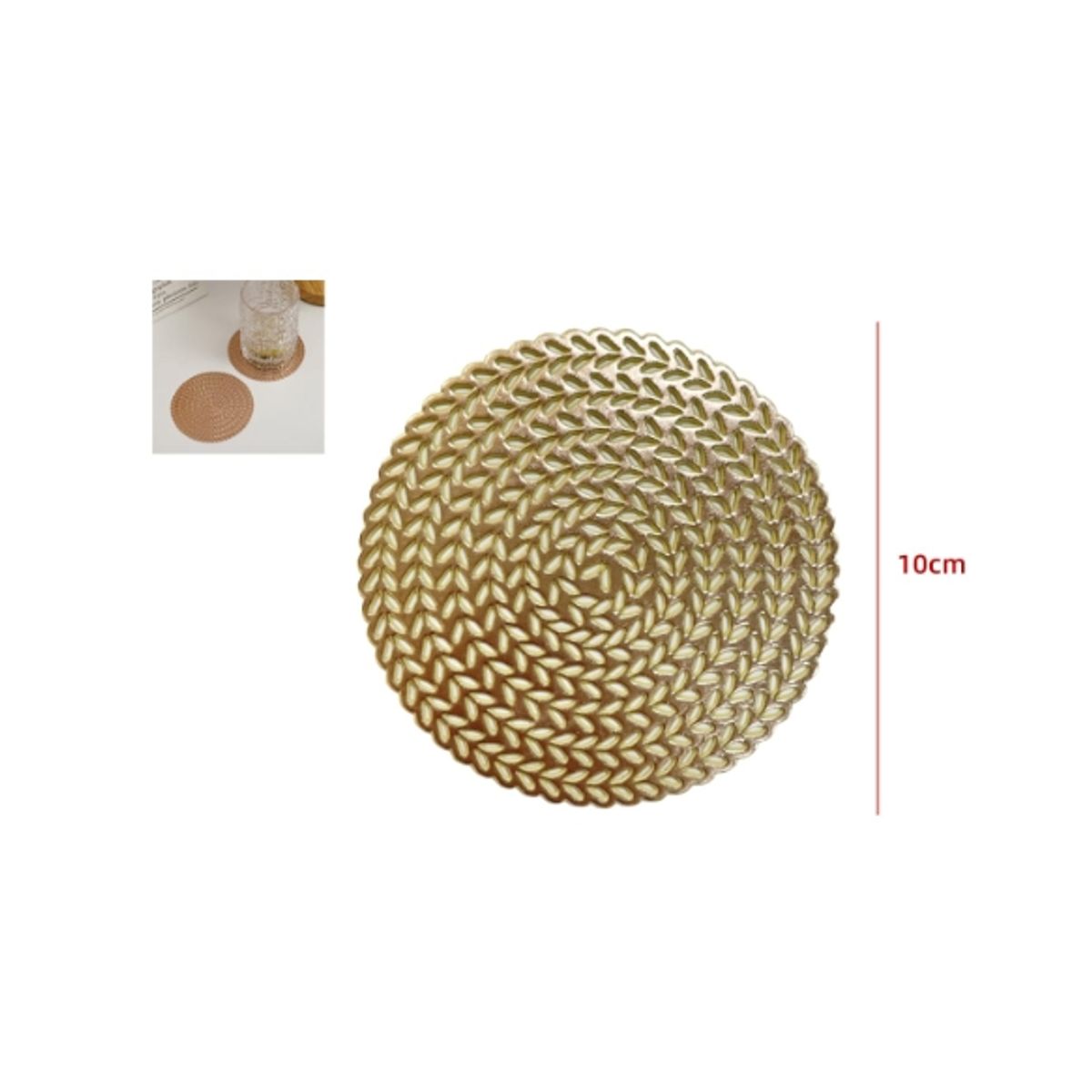 GENERICO - Posa Vasos Plastico Redondo Con Diseño 10CM 12 Unidades