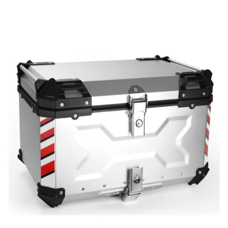 GENERICO - Maleta Top Case de Aluminio 65 Litros color plateado