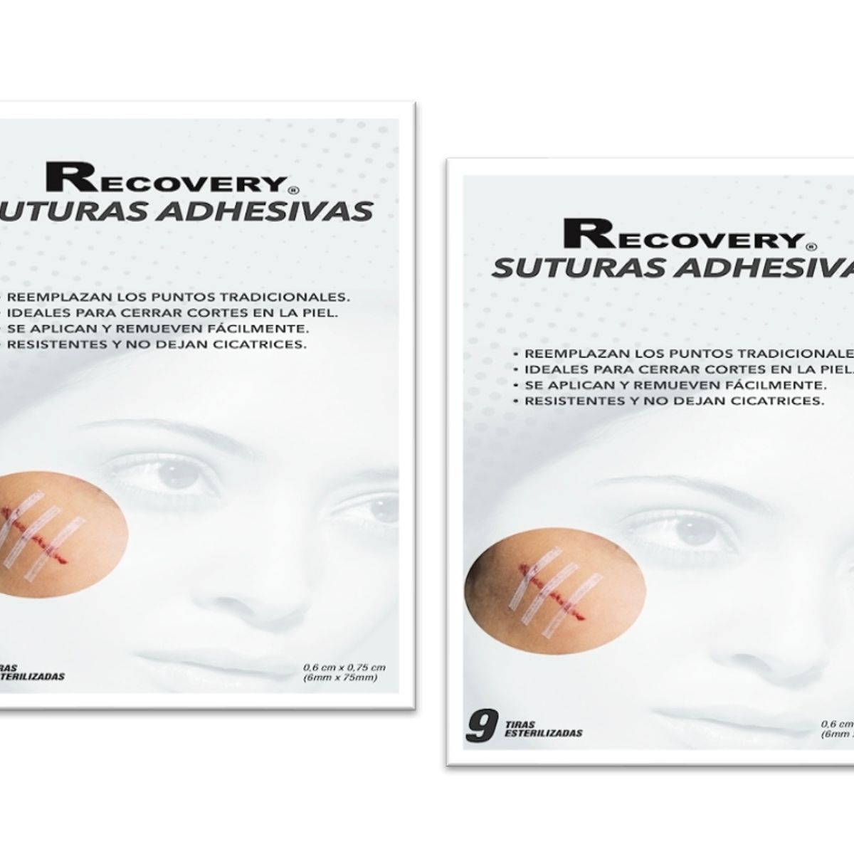 RECOVERY - PACK 2 SUTURAS ADHESIVAS 6mm X 75mm CIERRE DE HERIDAS RECOVERY
