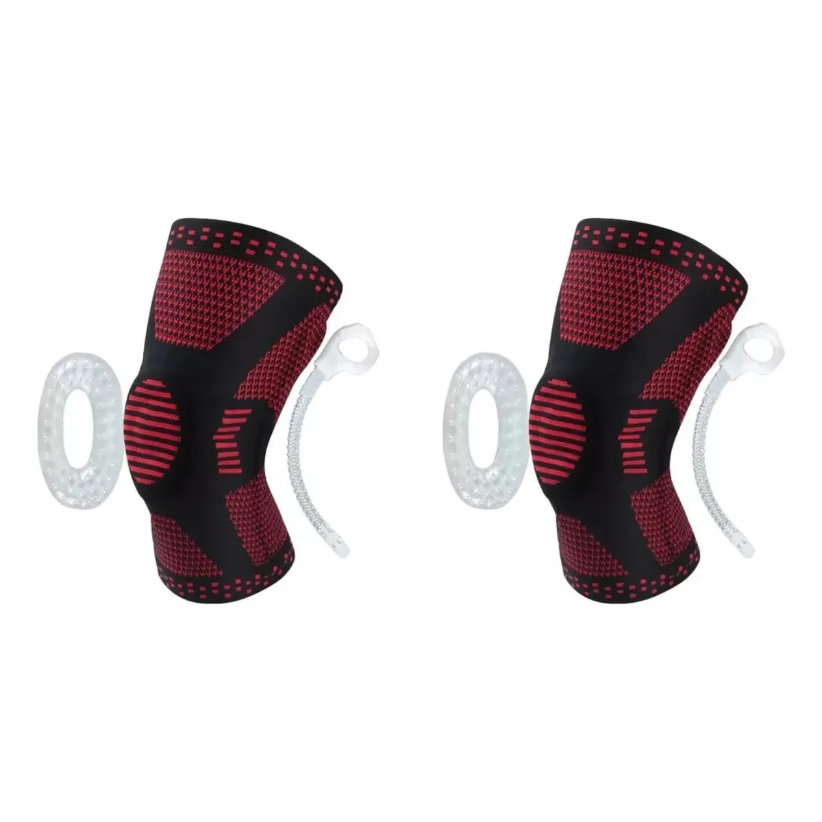 RECOVERY - PACK RODILLERA DEPORTIVA SOPORTE LATERAL Y FRONTAL-PÁDEL- GYM - ROJO L