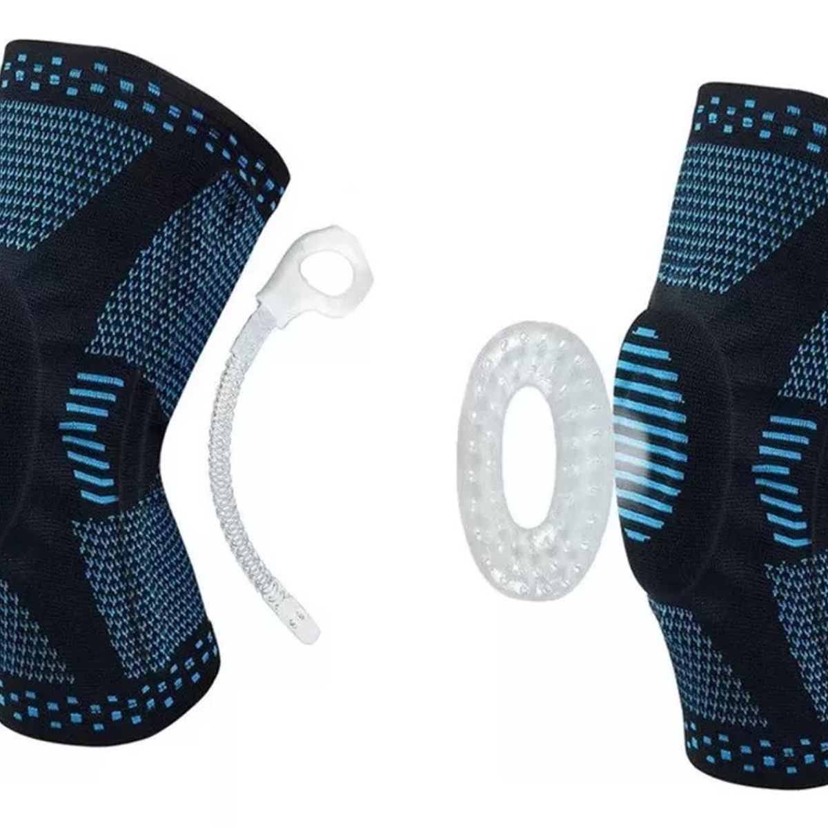 RECOVERY - PACK RODILLERA DEPORTIVA SOPORTE LATERAL Y FRONTAL-PÁDEL- GYM - AZUL M