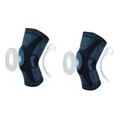 RECOVERY - PACK RODILLERA DEPORTIVA SOPORTE LATERAL Y FRONTAL-PÁDEL- GYM - AZUL L