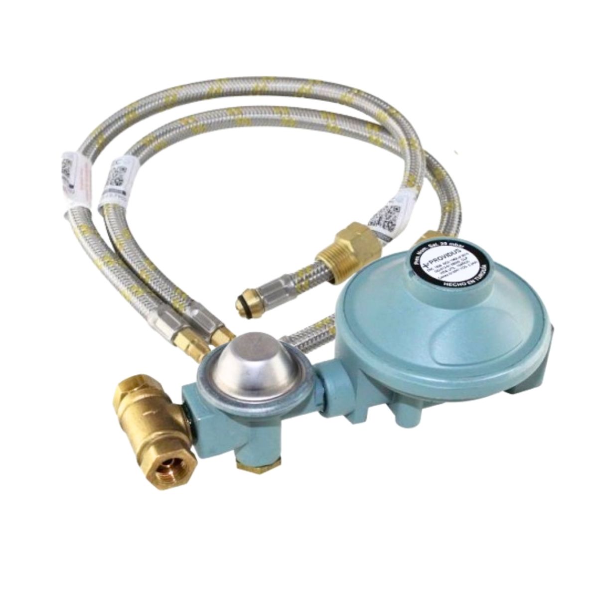 PROVIDUS - Regulador Gas Cilindro 45 Kg Doble Certificado Con Flexibles