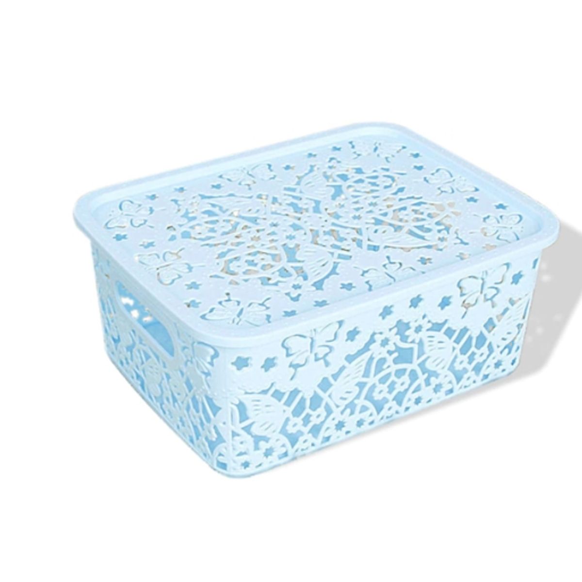 GENERICO - Organizador De Plastico Con Tapa Color Liso 34X27X20CM