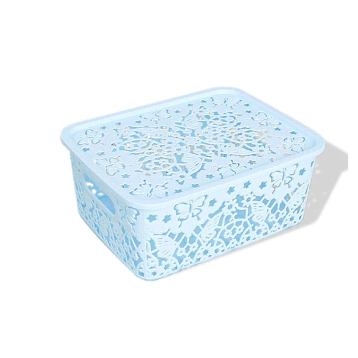 GENERICO - Organizador De Plastico Con Tapa Color Liso 34X27X20CM