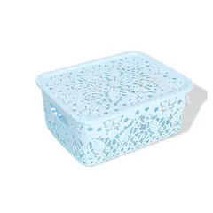 GENERICO - Organizador De Plastico Con Tapa Color Liso 34X27X20CM